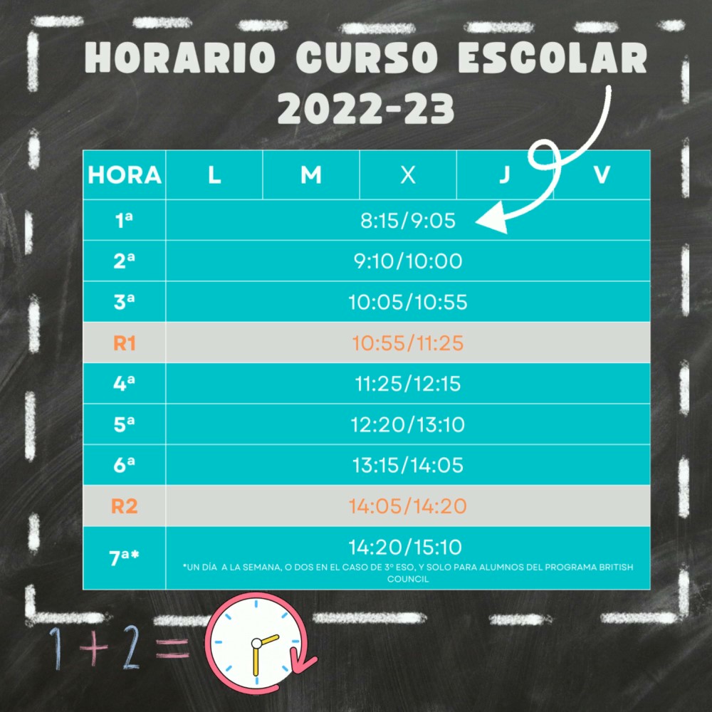 HORARIO CURSO ESCOLAR 2022 23 1 Moment